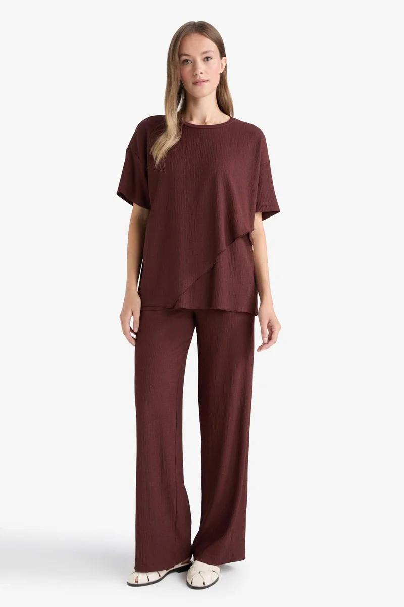 DeFacto Straight Fit Regular Hem Trousers