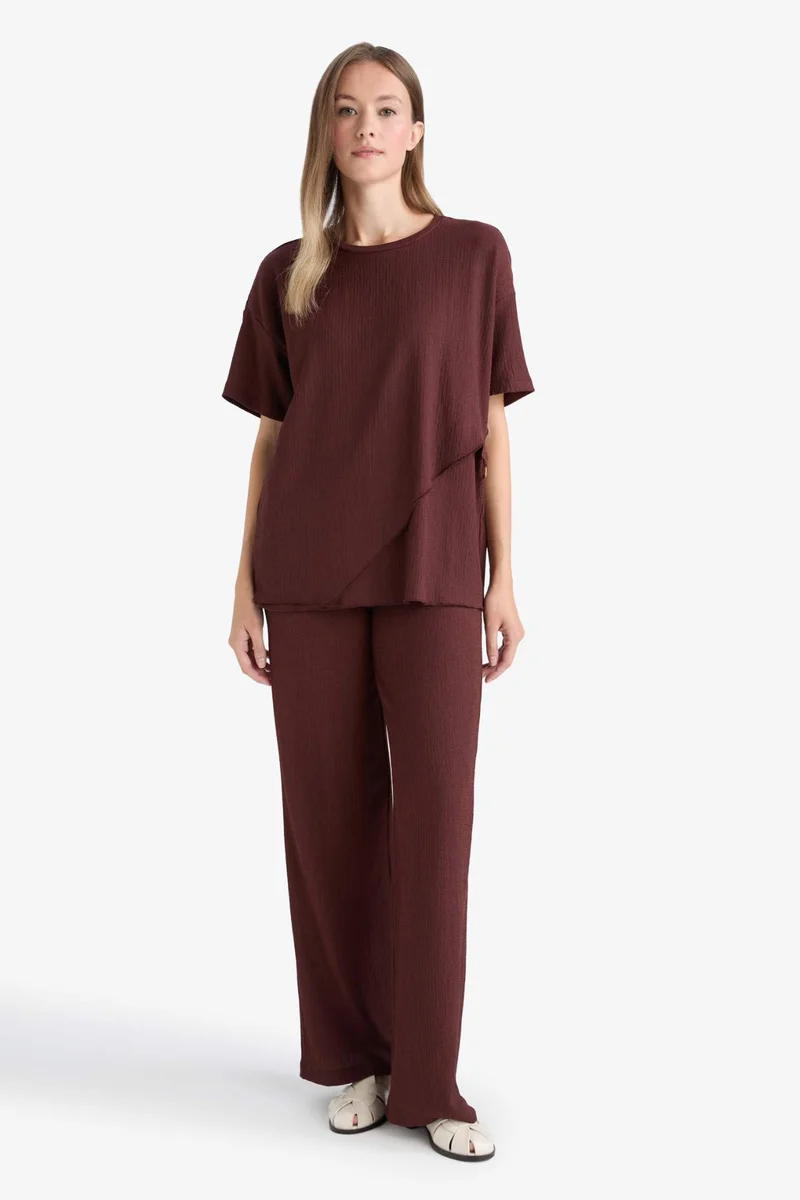 DeFacto Straight Fit Regular Hem Trousers