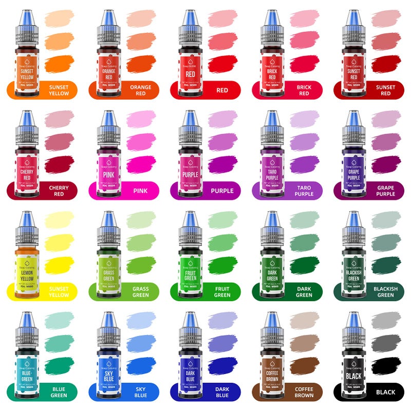 Wayin 20 Colors Bath Bomb Soap Dye - Wayin Food Grade Skin Safe Liquid Based Colorant, Vibrant Concentrated Neon Soap Coloring for Soap Making DIY Bath Bomb Kit Bath Salt Crafting Slime Clay - Image 2