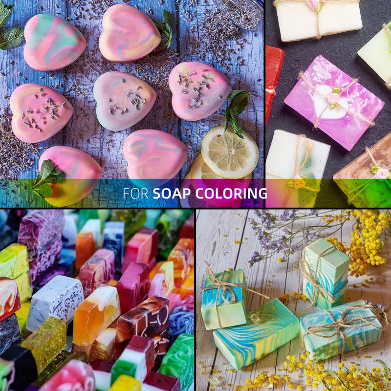 Wayin 20 Colors Bath Bomb Soap Dye - Wayin Food Grade Skin Safe Liquid Based Colorant, Vibrant Concentrated Neon Soap Coloring for Soap Making DIY Bath Bomb Kit Bath Salt Crafting Slime Clay - Image 4