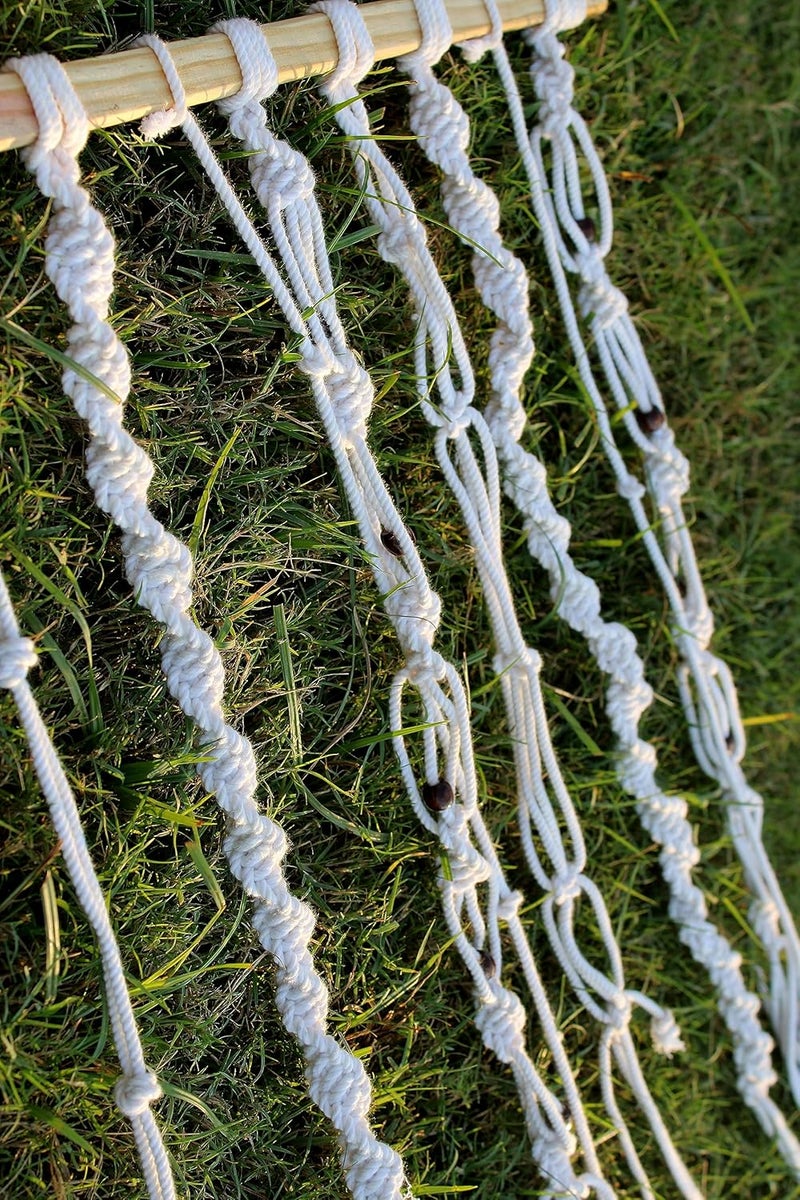Decorcreed White Jute Rope Macrame With Colourfull Wooden Clips and Beads Wall Dcor Photo Organizer Wall Hanging - Image 3