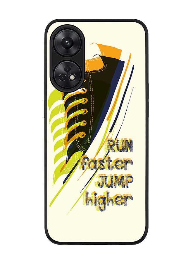 Stylizedd Rugged Black edge case for Reno 8T 4G Slim fit Soft Case Flexible Rubber Edges Anti Drop TPU Gel Thin Cover - Run Faster Jump Higher - Image 1