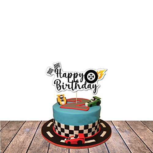 Festiko®Race Car Birthday Decorations for Kids Boys Let's go Racing Party Supplies with Cake Topper - Image 1