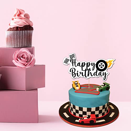 Festiko®Race Car Birthday Decorations for Kids Boys Let's go Racing Party Supplies with Cake Topper - Image 3