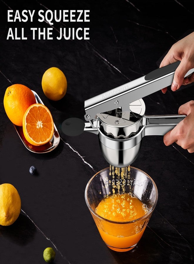 Minteem Large Stainless Steel Lemon Squeezer, Lime and Citrus Juicer with Silicone Handles, Sturdy Max Extraction Hand Juicer Lemon Squeezer Gets Every Last Drop, Black - Image 5