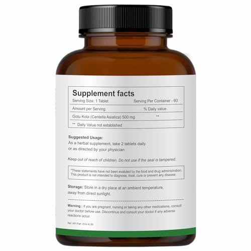 Herb Essential Gotukola Tablets,500mg each,60 Tablets | All Natural, Pure Herb Extract - Image 2