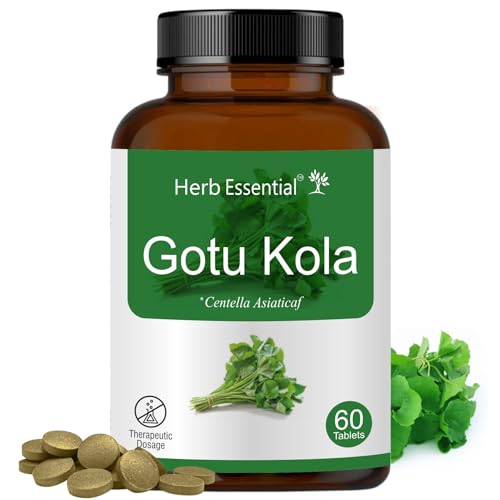 Herb Essential Gotukola Tablets,500mg each,60 Tablets | All Natural, Pure Herb Extract - Image 1