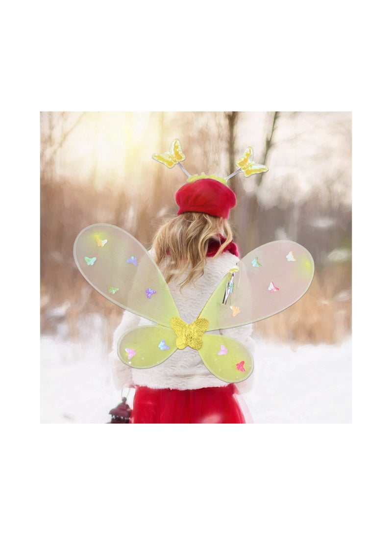 Excefore Light Up Fairy Costume Set, 4Pcs Includes LED Tutu Skirt, erfly Fairy Wings erfly Wand, Headband,  Wings erfly Wings Costume, for  Costume Birthday Party Decoration - Image 5