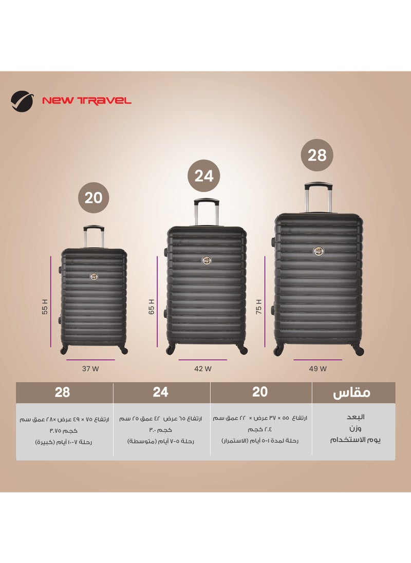 MAGELLAN - Magellan Luggage set ABS Trolley Travel Bag 3Pc HK093/3P - Image 1