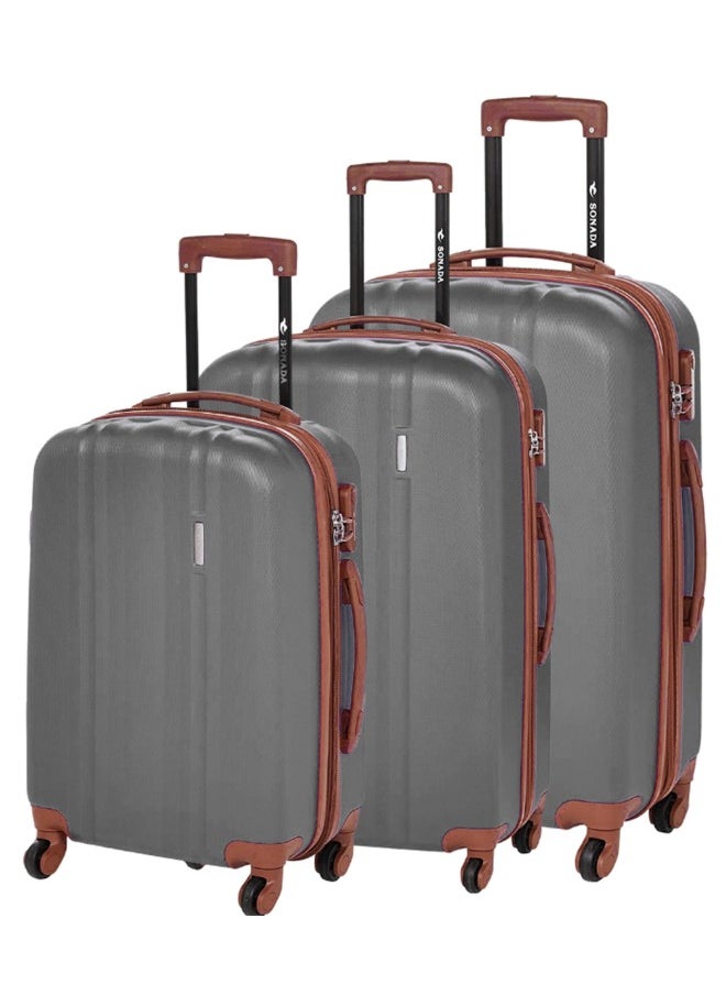 SONADA - Sonada Hardside Luggage Set of 3 Expandable ABS-PC Material With Double Zipper, ANTI Theft Lock - Image 1