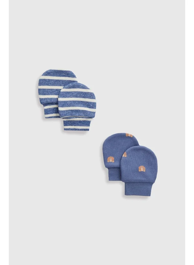 mothercare Bear Club Baby Mitts - 2 Pack