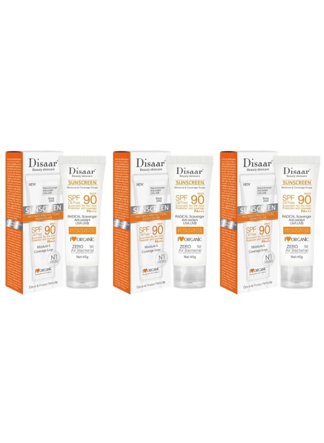 Disaar 3Pc Of Disaar Sunscreen Instant Protection SPF 90 *40g - Image 1