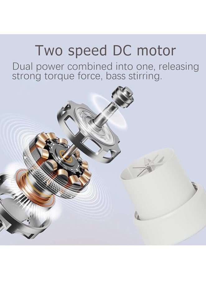 Arabest Mini Portable Blender Cup and Travel Lid,11.83 OZ BPA-Free Personal Blender,with USB Charging, Type-c Charging Port,Makes Smoothies and Shakes Creamy, Fruit Juicer for Kitchen, Travel, Gym White - Image 2