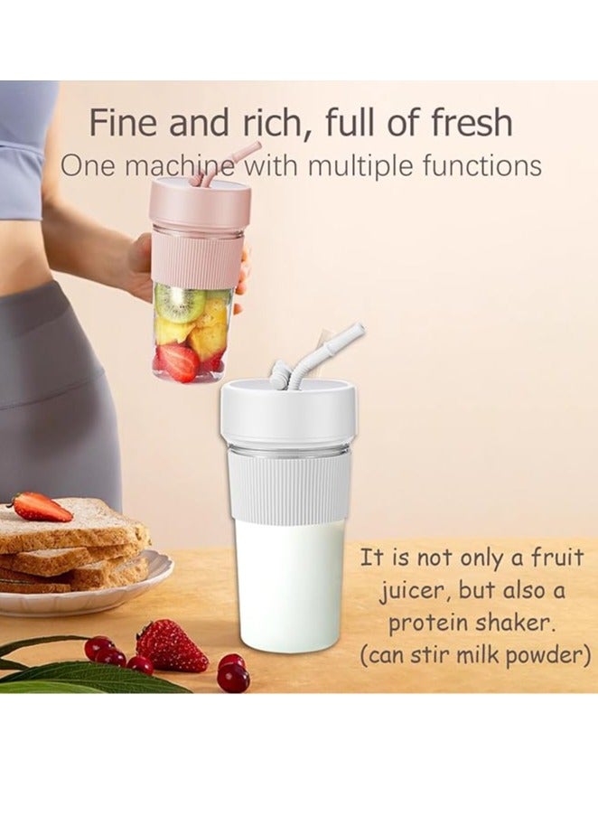 Arabest Mini Portable Blender Cup and Travel Lid,11.83 OZ BPA-Free Personal Blender,with USB Charging, Type-c Charging Port,Makes Smoothies and Shakes Creamy, Fruit Juicer for Kitchen, Travel, Gym White - Image 5