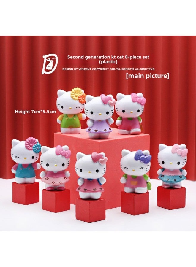 Hand-held Japanese Cartoon Sheep Melody KT Cat Hand-held Cute Kulomi Dog Car Model Hand-held Pendulum-Color:2nd Generation Melody 6-piece Set (pvc) - Image 4