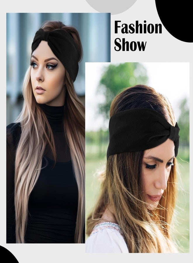 Funnysoft 3 Pcs Satin Lined Headbands for Women Black Fashion Head Wraps Turban Headbands for Thick Women Hair - Image 5