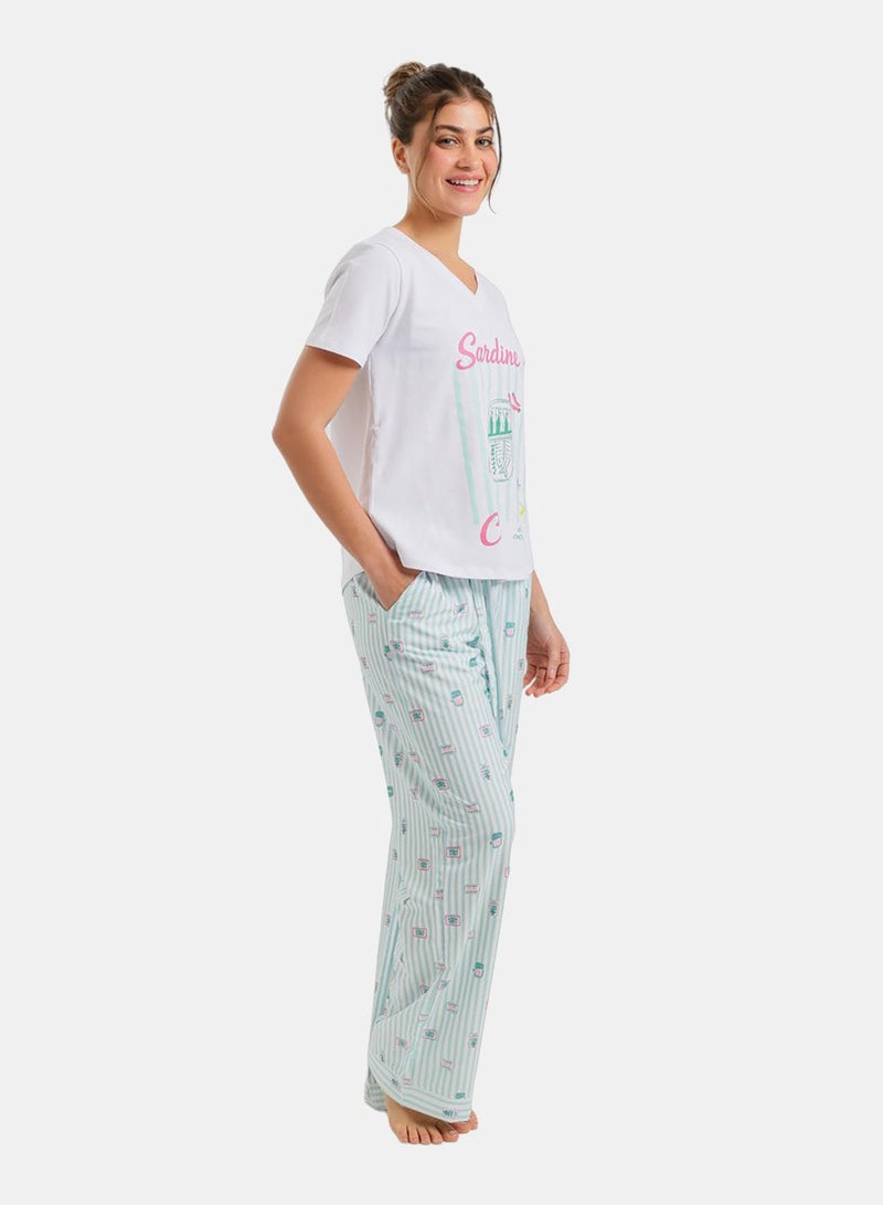 Carina Printed Striped Pyjama Set - Image 2