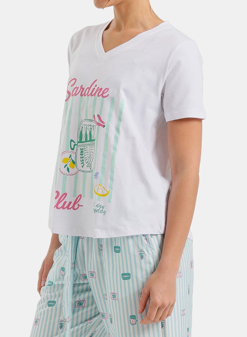 Carina Printed Striped Pyjama Set - Image 5