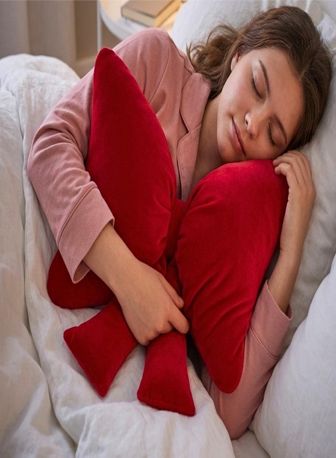 Tickles Bow Shape Soft Stuffed Plush Cushion Pillow for Kids Boys & Girls Birthday Gift Home Decor (Color: Red Size: 40 cm) - Image 4