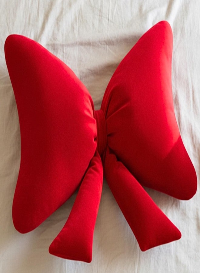 Tickles Bow Shape Soft Stuffed Plush Cushion Pillow for Kids Boys & Girls Birthday Gift Home Decor (Color: Red Size: 40 cm) - Image 5