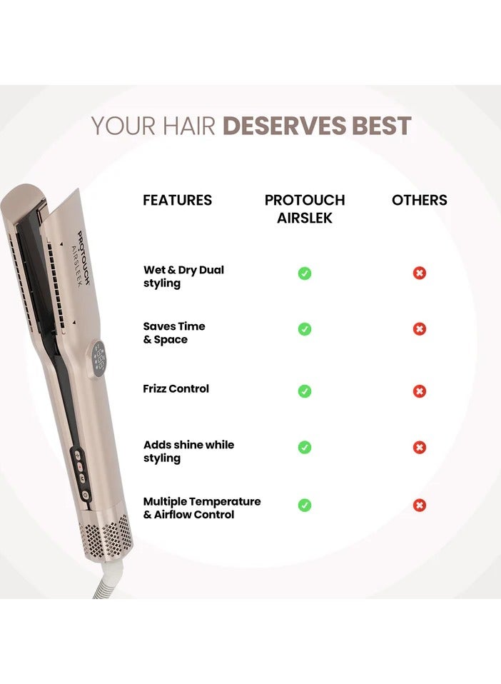 Protouch Air Sleek 2-in-1 Hair Straightener, Instant Drying, Smooth Styling, Zero Heat Damage - Image 2