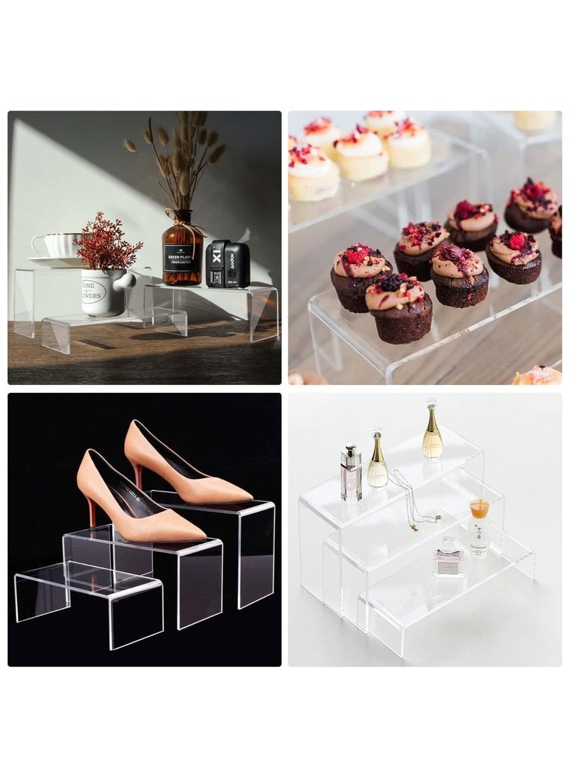 تي بي جي بي قاعدة عرض كبيرة من الأكريليك - رف عرض شفاف مستطيل للمقتنيات، مجموعة من 4 قطع - Image 3
