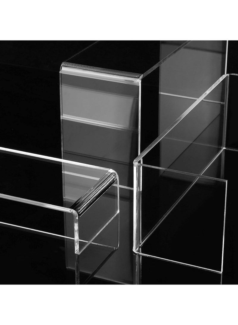 تي بي جي بي قاعدة عرض كبيرة من الأكريليك - رف عرض شفاف مستطيل للمقتنيات، مجموعة من 4 قطع - Image 4