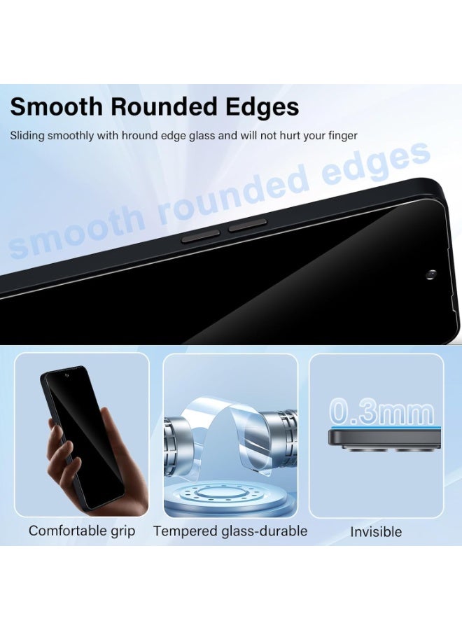 موز 2Pcs Privacy Screen Protector for Nothing Phone(3) a (3 a) Pro 9H Tempered Glass, Full Coverage, Scratch Resistant,(Nothing Phone (3a) / 3a Pro) - Image 2