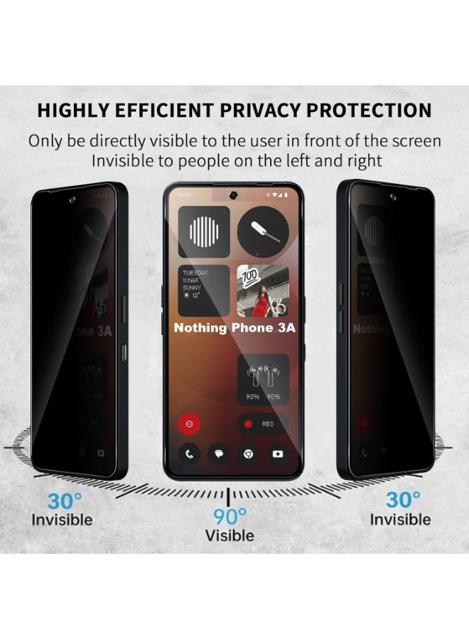 موز 2Pcs Privacy Screen Protector for Nothing Phone(3) a (3 a) Pro 9H Tempered Glass, Full Coverage, Scratch Resistant,(Nothing Phone (3a) / 3a Pro) - Image 4