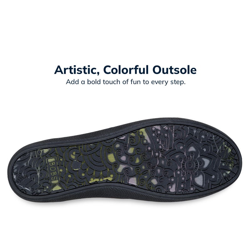 Skechers Women's Bobs B Cute Sneaker â€“ Memory Foam, Flexible Outsole, Lightweight Vegan Shoes, Black/Black, 10 Wide - Image 5