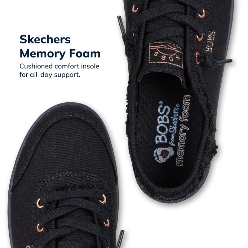 Skechers Women's Bobs B Cute Sneaker â€“ Memory Foam, Flexible Outsole, Lightweight Vegan Shoes, Black/Black, 10 Wide - Image 3