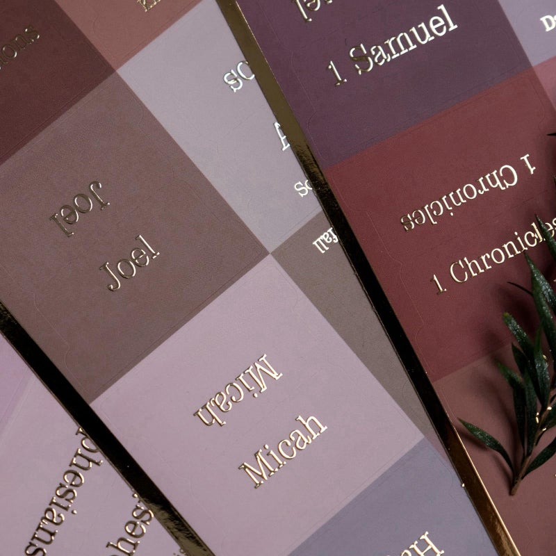 UPAFEXXI-Laminated Bible Tabs for Women and Men (Gold Foil Embossed Lettering) Reposition Large Print tabs, Easy to Read and Apply, 80 Bible Chapters Labels for Easy Navigation(Earth Tone Theme) - Image 3