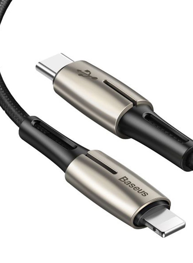 بيسوس كابل شاحن مضفر من منفذ USB C إلى منفذ لايتنينج للشحن السريع بتقنية PD وبقدرة 18 وات لهاتف آيفون SE من الجيل الثالث/ 13 برو/ 13 برو ماكس/ 13/ 13 ميني وآي باد 9 الجديد و12 ميني/ 12/ 12 برو أسود - Image 2