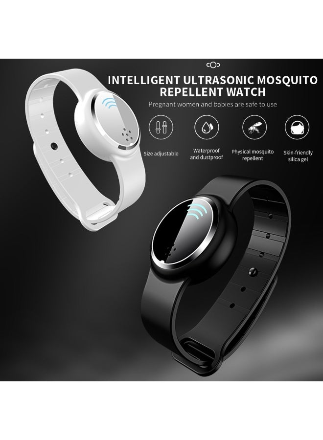 Kiboule Ultrasonic Mosquito Repellent Bracelet, Electronic Anti-Mosquito Wristband USB Charging Waterproof Eco-Friendly Portable Mosquito Repeller for Children and Adults (White)  - Image 3