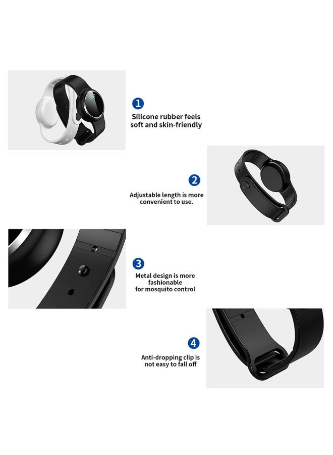Kiboule Ultrasonic Mosquito Repellent Bracelet, Electronic Anti-Mosquito Wristband USB Charging Waterproof Eco-Friendly Portable Mosquito Repeller for Children and Adults (White)  - Image 2
