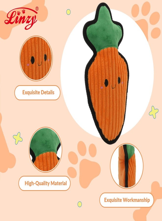 Linzy Plush Durable Carrot Crinkle Pet Toy, Soft Squeaky Chew Toy for Small Medium Large Dogs, Interactive Pet Toy, 12 Inch - Image 4