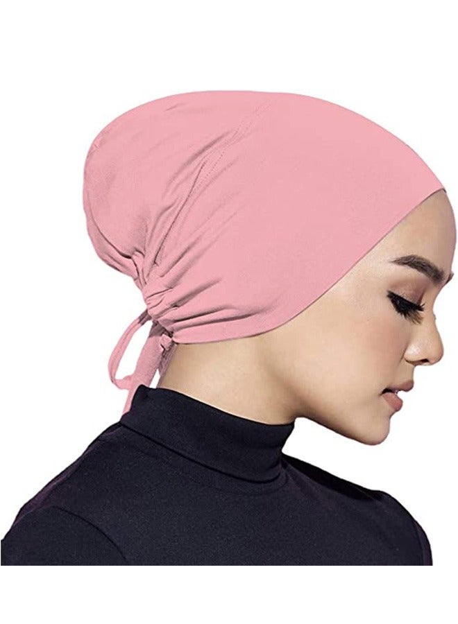 3 PCS Women Head Cap, Elastic Adjustable Headband Hijab Cap, Stretchy Sleeping Cap - Image 3