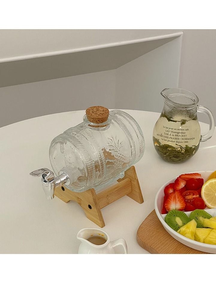 DubaiGallery - 1000ml Glass Wine Jar Sealed Wine Bottle with Spout Base Hip Flask for Brewing Red Wine Medicinal Liquor Wine Bottle - Image 1
