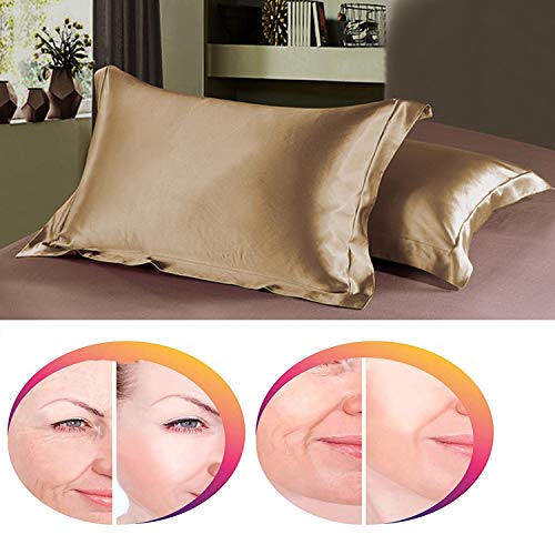 Alfredx Copper Infused Pillowcase for Fine Lines/Wrinkles Reduction & Hair Smoothing Made of 100% Copper Oxide Fiber,Natural Beauty and Clean Environment,Anti-Aging for Sleeping Acne Prone Skin (1, Golden) - Image 2