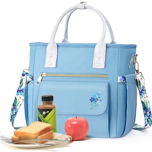 GLORIEROO Deluxe Insulated Lunch Box Bag Women - Leakproof Waterproof Cooler with Multi Pockets Removable Strap for Work Picnic - Teacher Mothers Day Christmas Birthday Gifts - Image 1