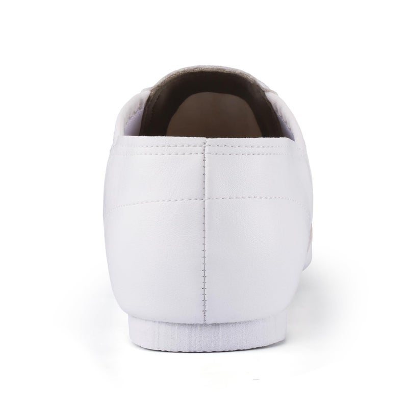 Linodes Unisex 006 PU Leather Upper Slip-on Jazz Shoe for Women and Men's Dance Shoes -White 6.5M - Image 5