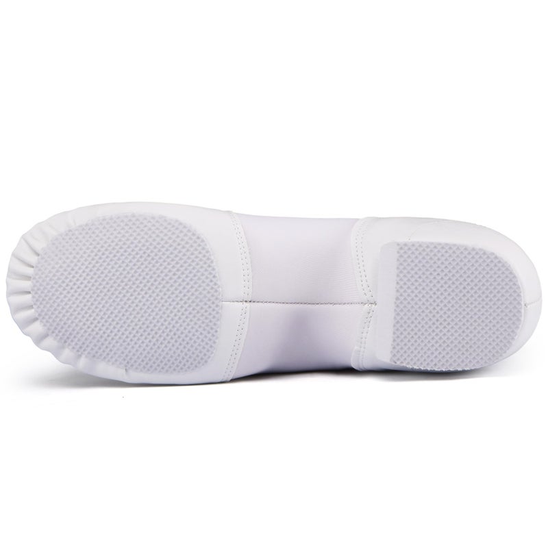 Linodes Unisex 006 PU Leather Upper Slip-on Jazz Shoe for Women and Men's Dance Shoes -White 6.5M - Image 4