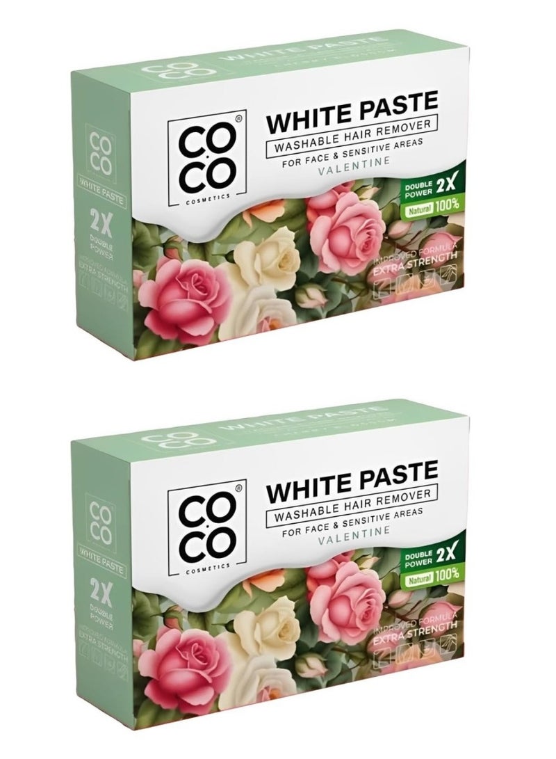 كوكو قطعتين من عجينه بيضاء عيد الحب لازاله الشعر الجسم والوجه كوكو  100 جرام - Image 1