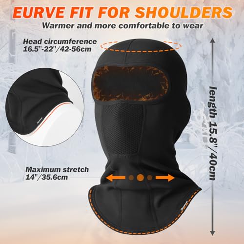 GXCROR Ski Mask Breathable Balaclava Windproof Winter Thermal Face Cover for Cold Weather Skiing Motorcycle for Men and Women Black - Image 5