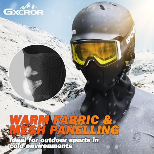 GXCROR Ski Mask Breathable Balaclava Windproof Winter Thermal Face Cover for Cold Weather Skiing Motorcycle for Men and Women Black - Image 2