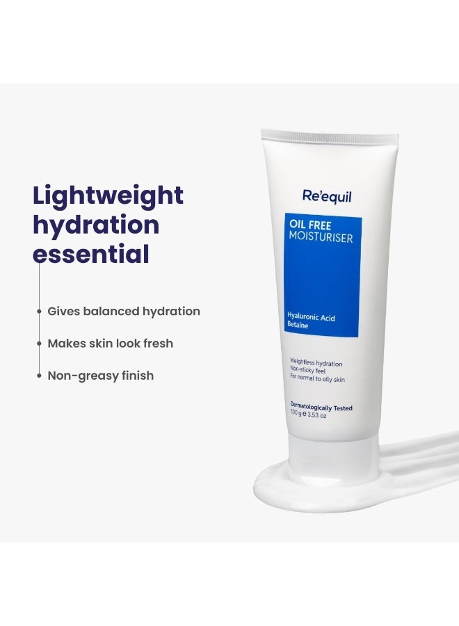 RE' EQUIL Re'equil Oil Free Moisturizer Cream With Hyaluronic Acid & Betaine | Lightweight Moisturizer For Oily/Combination Skin | 100gm - Image 4