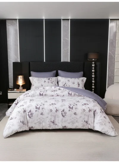 Donetella Printed Duvet Set, King Size Fits 200x200 cm - 6-Pcs Bed Set, Brushed Microfiber Fabric - 1 Duvet Cover, 1 Fitted Sheet, 2 Pillow Shams, 2 Pillowcases (Filler Not Included)