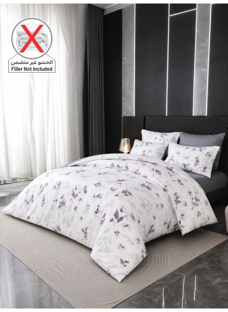 Donetella KING (200x200 cm) Printed Duvet Set, King Size Fits 200x200 cm - 6-Pcs Bed Set, Brushed Microfiber Fabric - 1 Duvet Cover, 1 Fitted Sheet, 2 Pillow Shams, 2 Pillowcases (Filler Not Included)  | Best Price UAE