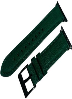 Leather Band Compatible with Apple Watch Band 45mm 44mm 49mm 42mm, Leather Replacement Strap Compatible with iWatch Series Ultra SE SE 2 Green