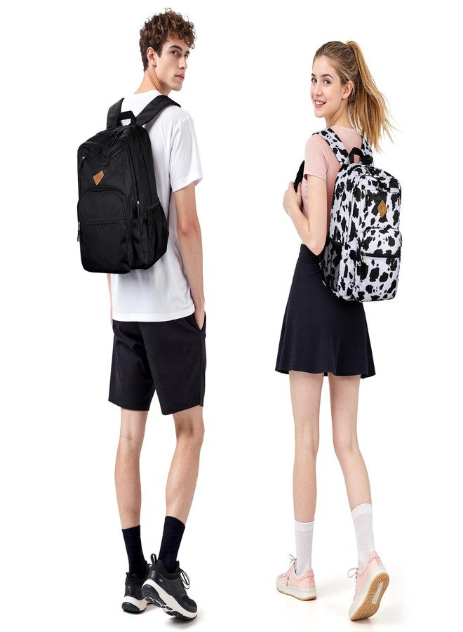ZORFIN 26L Backpack for College, and Travel: Water Resistant Bookbag, Cow Print Black, 16.5 Inch, Classical Basic Backpack for School Travel - Image 2